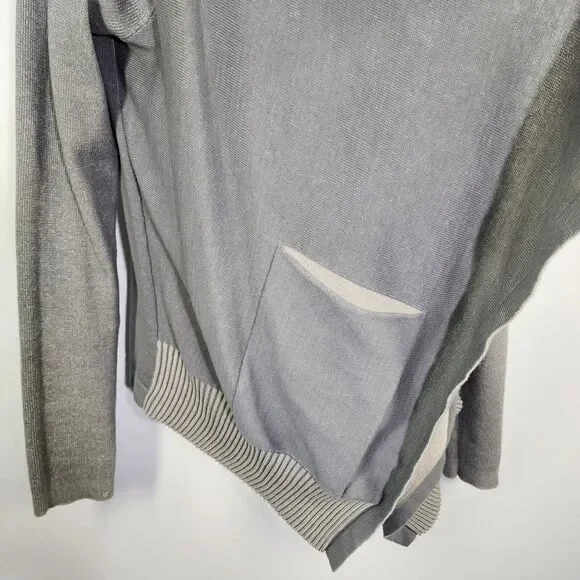 Cabi Cardigan Sweater Womens Size Medium Open Front Waterfall Pocket Sage 5132 - Picture 5 of 9